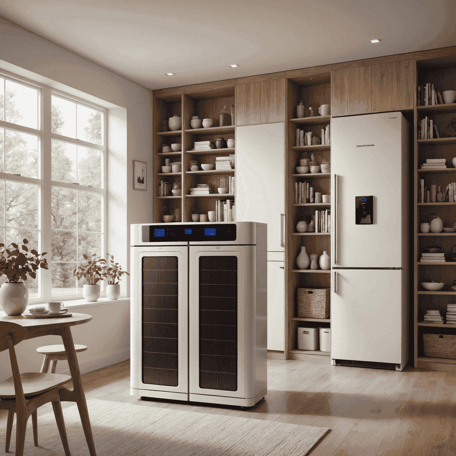 Verschiedene Energiespeicherlösungen für ein intelligentes Zuhause, darunter Batterien, Wärmespeicher und Wasserstoffsysteme